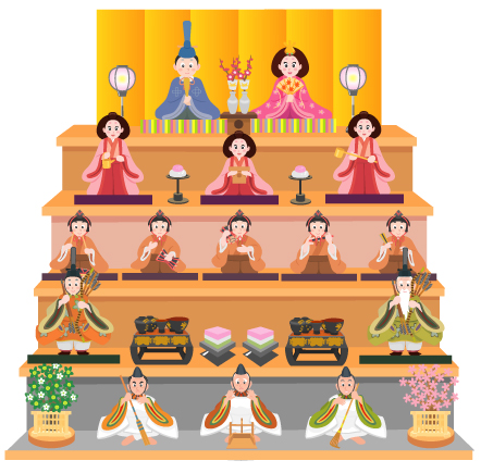 雛人形の三人官女の意味や違い 役割とは 持ち物や道具の並び順 飾り方 日本文化研究ブログ Japan Culture Lab