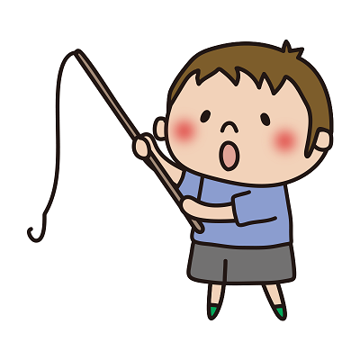 釣り竿を持つ子ども