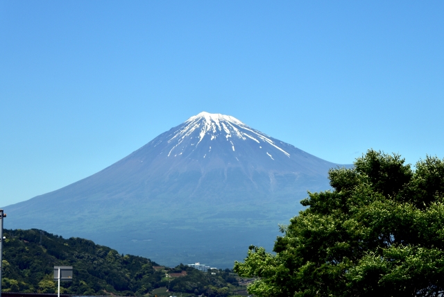 山開きの時期の富士山