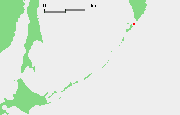 千島列島の最北端にある占守島の位置を示した地図