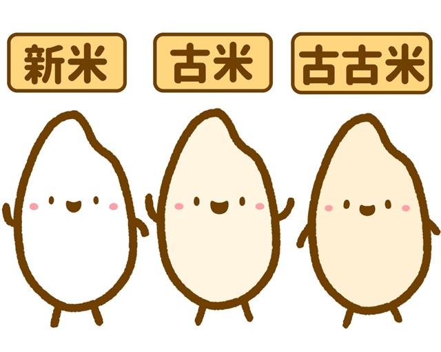 新米・古米・古古米のお米のキャラクター